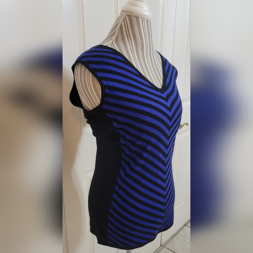 NWT Saks Fifth Ave Blue and Black Top